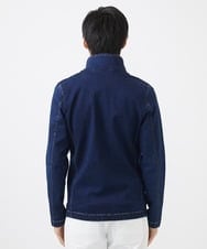 MKJDC02290 MK MICHEL KLEIN HOMME(MKミッシェルクランオム) 【秋/春兼用／ストレッチ】ダブルカラーデニムブルゾン ブルー