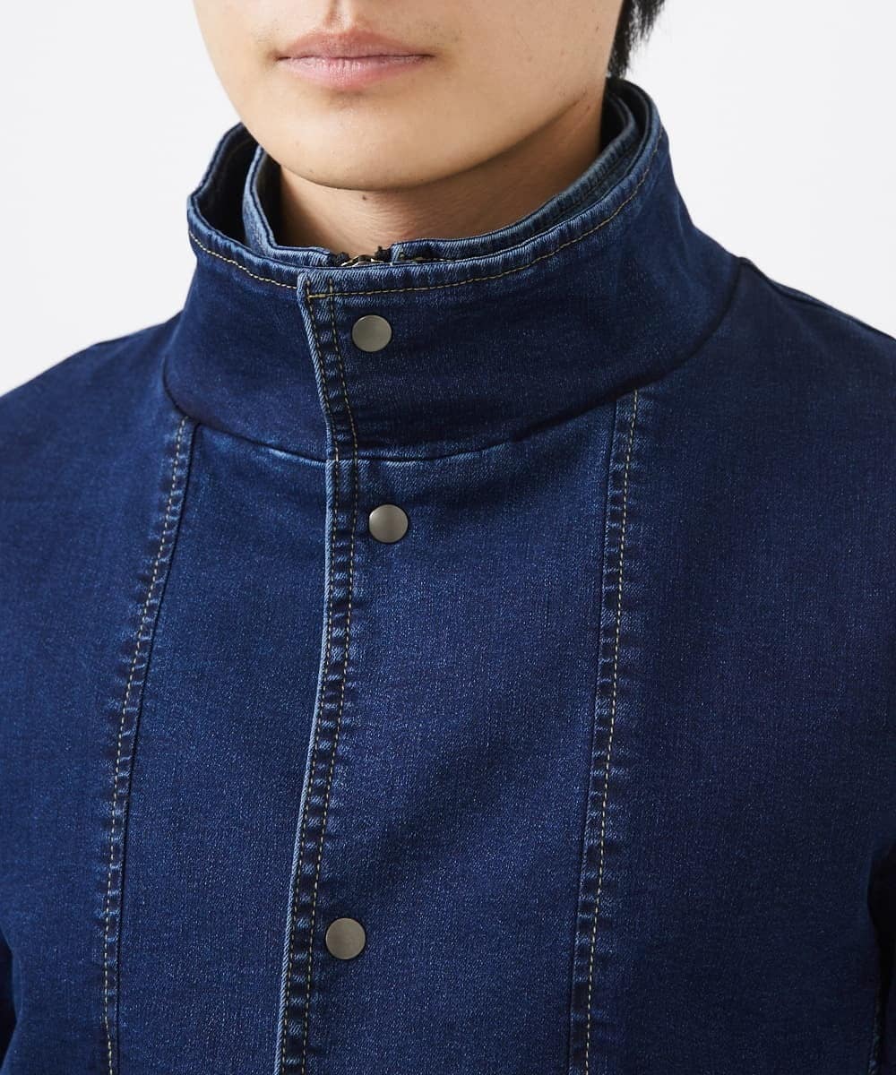 MKJDC02290 MK MICHEL KLEIN HOMME(MKミッシェルクランオム) 【秋/春兼用／ストレッチ】ダブルカラーデニムブルゾン ブルー