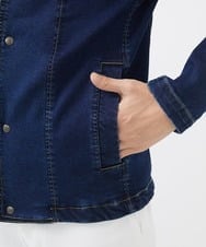 MKJDC02290 MK MICHEL KLEIN HOMME(MKミッシェルクランオム) 【秋/春兼用／ストレッチ】ダブルカラーデニムブルゾン ブルー