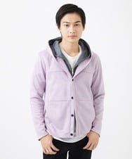 MKJDC36150 MK MICHEL KLEIN HOMME(MKミッシェルクランオム) 【洗える】スエードジャージ / フェイクレイヤードパーカー ライトブルー