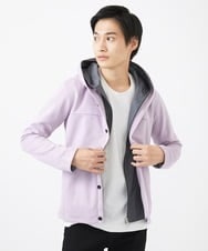 MKJDC36150 MK MICHEL KLEIN HOMME(MKミッシェルクランオム) 【洗える】スエードジャージ / フェイクレイヤードパーカー ライトブルー