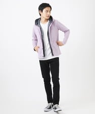MKJDC36150 MK MICHEL KLEIN HOMME(MKミッシェルクランオム) 【洗える】スエードジャージ / フェイクレイヤードパーカー ライトブルー