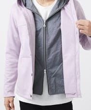 MKJDC36150 MK MICHEL KLEIN HOMME(MKミッシェルクランオム) 【洗える】スエードジャージ / フェイクレイヤードパーカー ライトブルー