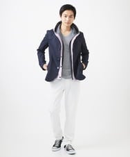 MKJDC36150 MK MICHEL KLEIN HOMME(MKミッシェルクランオム) 【洗える】スエードジャージ / フェイクレイヤードパーカー ライトブルー