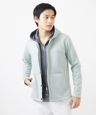 MKJDC36150 MK MICHEL KLEIN HOMME(MKミッシェルクランオム) 【洗える】スエードジャージ / フェイクレイヤードパーカー ライトブルー