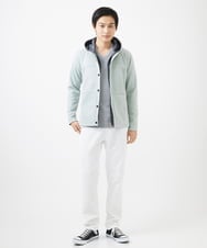 MKJDC36150 MK MICHEL KLEIN HOMME(MKミッシェルクランオム) 【洗える】スエードジャージ / フェイクレイヤードパーカー ライトブルー
