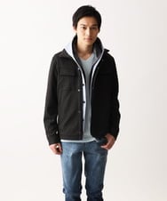 MKJDC36150 MK MICHEL KLEIN HOMME(MKミッシェルクランオム) 【洗える】スエードジャージ / フェイクレイヤードパーカー ライトブルー
