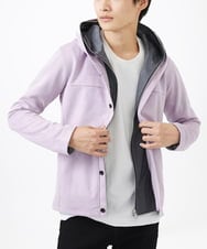 MKJDC36150 MK MICHEL KLEIN HOMME(MKミッシェルクランオム) 【洗える】スエードジャージ / フェイクレイヤードパーカー ラベンダー