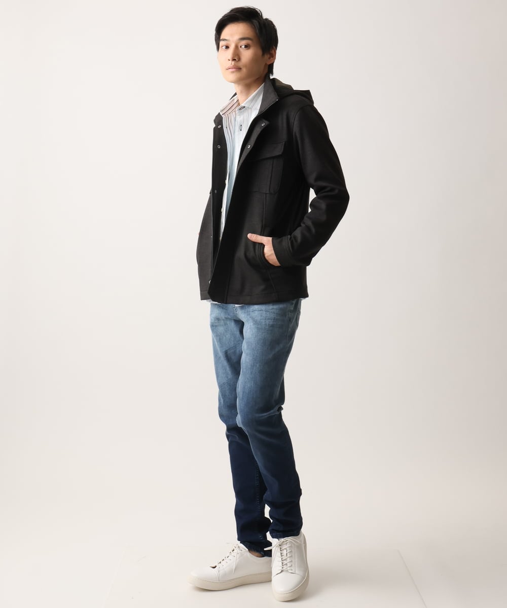 MKJGC10190 MK MICHEL KLEIN HOMME(MKミッシェルクランオム) 【秋春兼用/洗える /ストレッチ】M-65ブルゾン / TEC EASY JERSEY カーキ