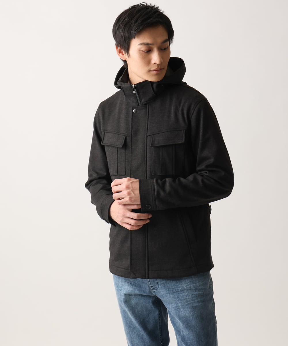 MKJGC10190 MK MICHEL KLEIN HOMME(MKミッシェルクランオム) 【秋春兼用/洗える /ストレッチ】M-65ブルゾン / TEC EASY JERSEY カーキ