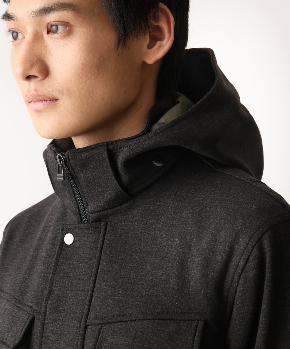 MKJGC10190 MK MICHEL KLEIN HOMME(MKミッシェルクランオム) 【秋春兼用/洗える /ストレッチ】M-65ブルゾン / TEC EASY JERSEY カーキ