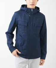 MKJGC10190 MK MICHEL KLEIN HOMME(MKミッシェルクランオム) 【秋春兼用/洗える /ストレッチ】M-65ブルゾン / TEC EASY JERSEY ブルー