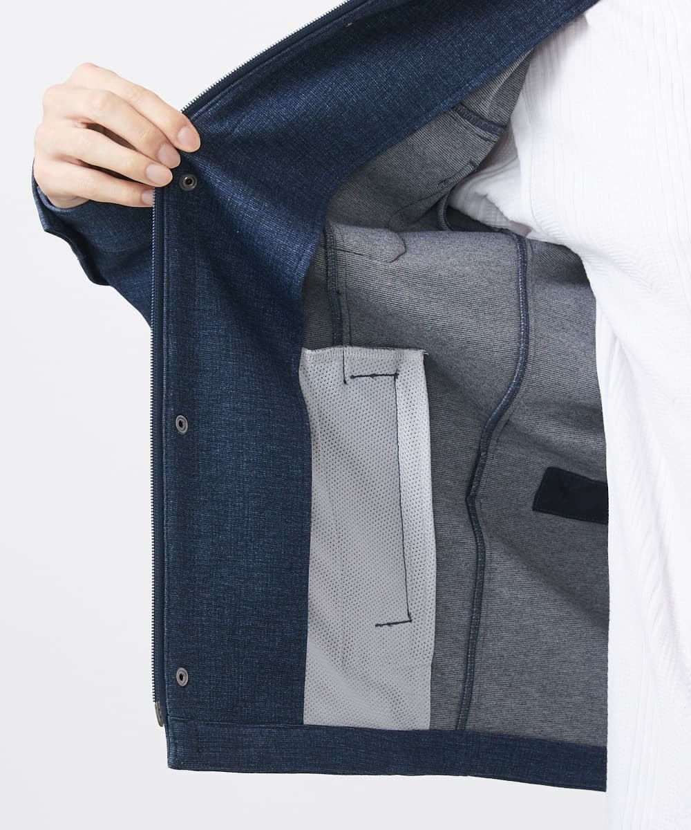 MKJGC10190 MK MICHEL KLEIN HOMME(MKミッシェルクランオム) 【秋春兼用/洗える /ストレッチ】M-65ブルゾン / TEC EASY JERSEY ブルー
