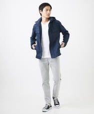 MKJGC10190 MK MICHEL KLEIN HOMME(MKミッシェルクランオム) 【秋春兼用/洗える /ストレッチ】M-65ブルゾン / TEC EASY JERSEY ブルー