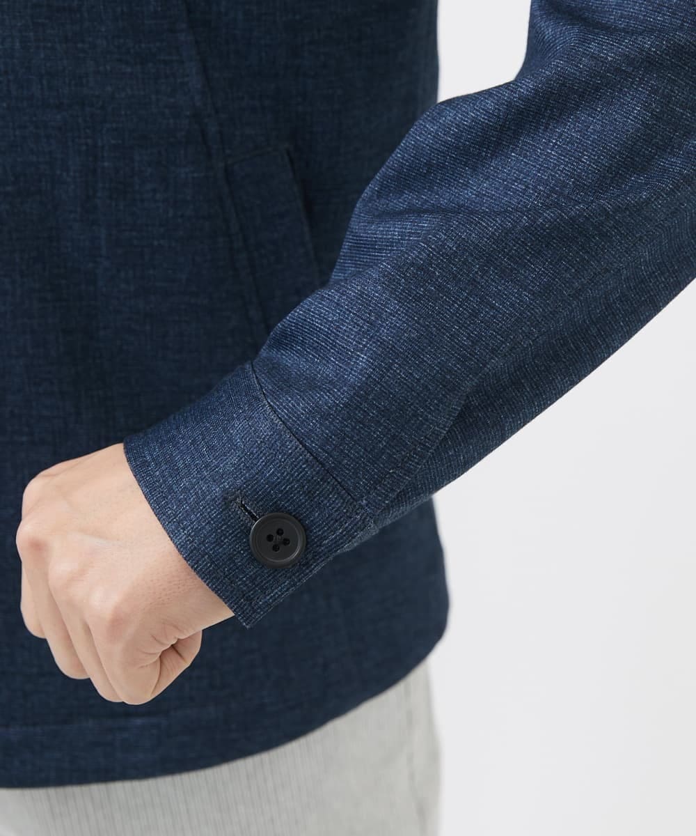 MKJGC10190 MK MICHEL KLEIN HOMME(MKミッシェルクランオム) 【秋春兼用/洗える /ストレッチ】M-65ブルゾン / TEC EASY JERSEY ブルー