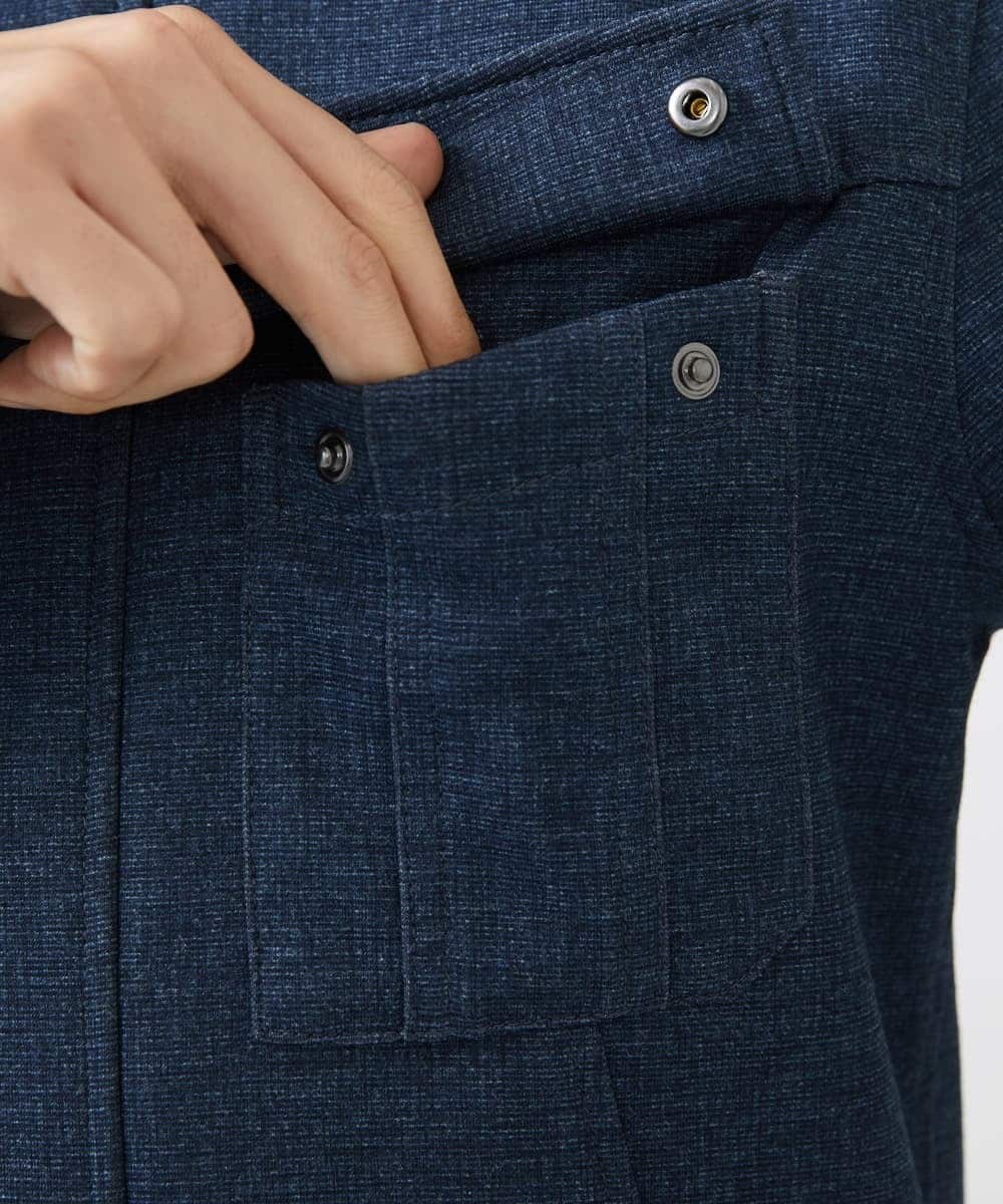 MKJGC10190 MK MICHEL KLEIN HOMME(MKミッシェルクランオム) 【秋春兼用/洗える /ストレッチ】M-65ブルゾン / TEC EASY JERSEY ブルー