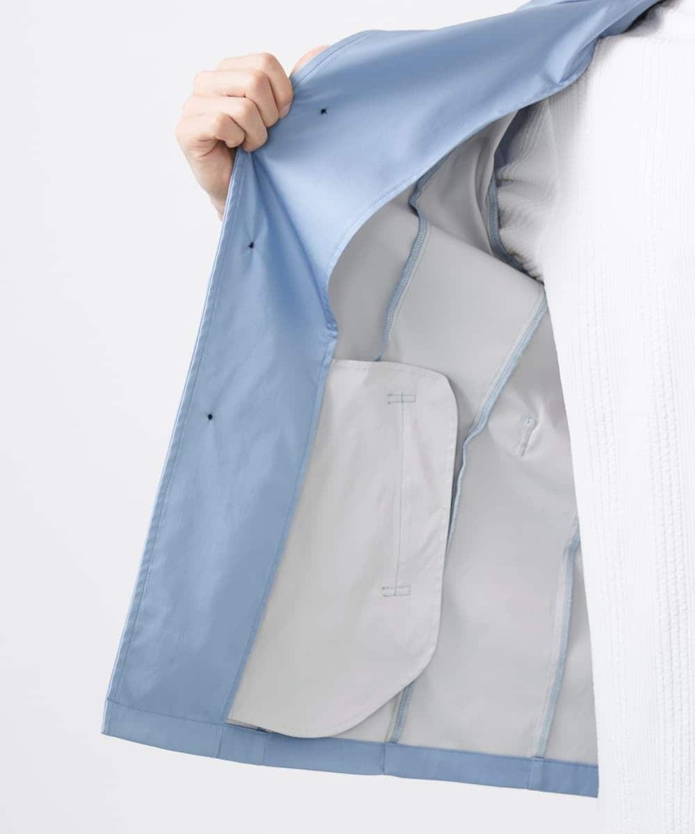 MKJGC12190 MK MICHEL KLEIN HOMME(MKミッシェルクランオム) 【残りわずか！/在庫限り/秋春着用可能】フード着脱ショートコート ライトブルー