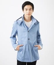 MKJGC12190 MK MICHEL KLEIN HOMME(MKミッシェルクランオム) 【残りわずか！/在庫限り/秋春着用可能】フード着脱ショートコート ライトブルー