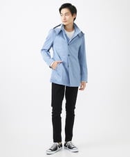 MKJGC12190 MK MICHEL KLEIN HOMME(MKミッシェルクランオム) 【残りわずか！/在庫限り/秋春着用可能】フード着脱ショートコート ライトブルー