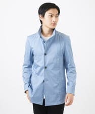 MKJGC12190 MK MICHEL KLEIN HOMME(MKミッシェルクランオム) 【残りわずか！/在庫限り/秋春着用可能】フード着脱ショートコート ライトブルー