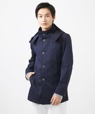 MKJGC12190 MK MICHEL KLEIN HOMME(MKミッシェルクランオム) 【残りわずか！/在庫限り/秋春着用可能】フード着脱ショートコート ネイビー