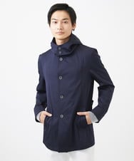 MKJGC12190 MK MICHEL KLEIN HOMME(MKミッシェルクランオム) 【残りわずか！/在庫限り/秋春着用可能】フード着脱ショートコート ネイビー