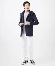 MKJGC12190 MK MICHEL KLEIN HOMME(MKミッシェルクランオム) 【残りわずか！/在庫限り/秋春着用可能】フード着脱ショートコート ネイビー