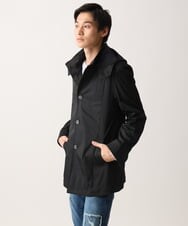 MKJGC12190 MK MICHEL KLEIN HOMME(MKミッシェルクランオム) 【残りわずか！/在庫限り/秋春着用可能】フード着脱ショートコート ブラック