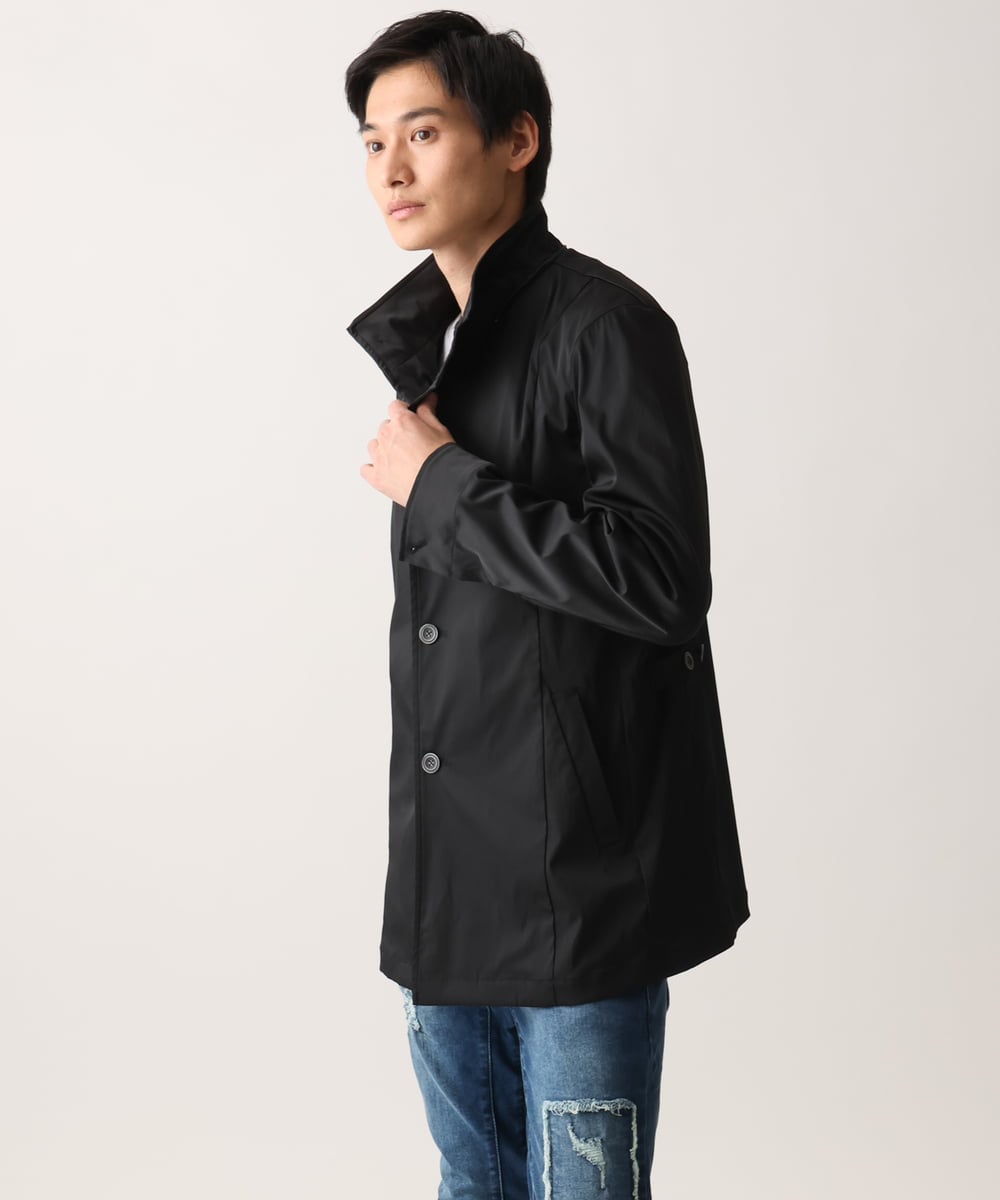 MKJGC12190 MK MICHEL KLEIN HOMME(MKミッシェルクランオム) 【残りわずか！/在庫限り/秋春着用可能】フード着脱ショートコート ブラック