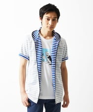 MKJGC17110 MK MICHEL KLEIN HOMME(MKミッシェルクランオム) 【吸水性・伸縮性◎】バッグリップボーダーパーカー ブルー