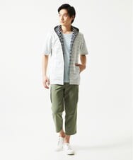 MKJGC17110 MK MICHEL KLEIN HOMME(MKミッシェルクランオム) 【吸水性・伸縮性◎】バッグリップボーダーパーカー ネイビー
