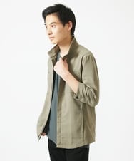 MKJGC66180 MK MICHEL KLEIN HOMME(MKミッシェルクランオム) 【洗える】 リネンタッチミリタリー七分袖シャツ カーキ