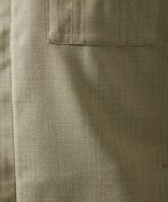 MKJGC66180 MK MICHEL KLEIN HOMME(MKミッシェルクランオム) 【洗える】 リネンタッチミリタリー七分袖シャツ カーキ