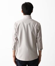 MKJGC66180 MK MICHEL KLEIN HOMME(MKミッシェルクランオム) 【洗える】 リネンタッチミリタリー七分袖シャツ ライトグレー
