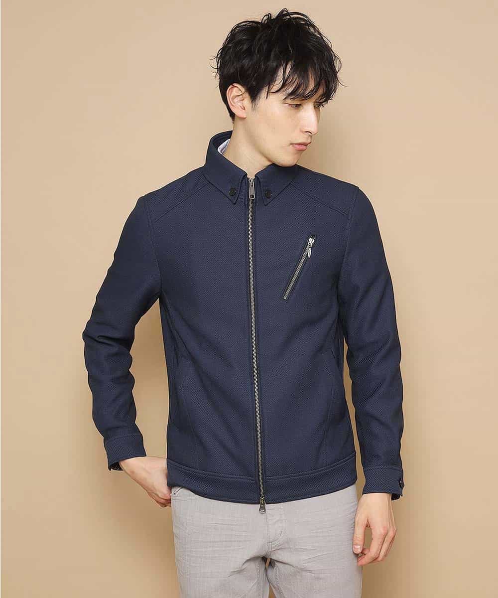 MKJJL20180 MK MICHEL KLEIN HOMME(MKミッシェルクランオム) ブルゾン／グランパレオックス ブルー