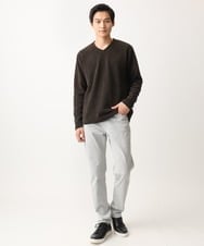 MKKAA68079 MK MICHEL KLEIN HOMME(MKミッシェルクランオム) Vネックカットソー / モールケーブル グリーン