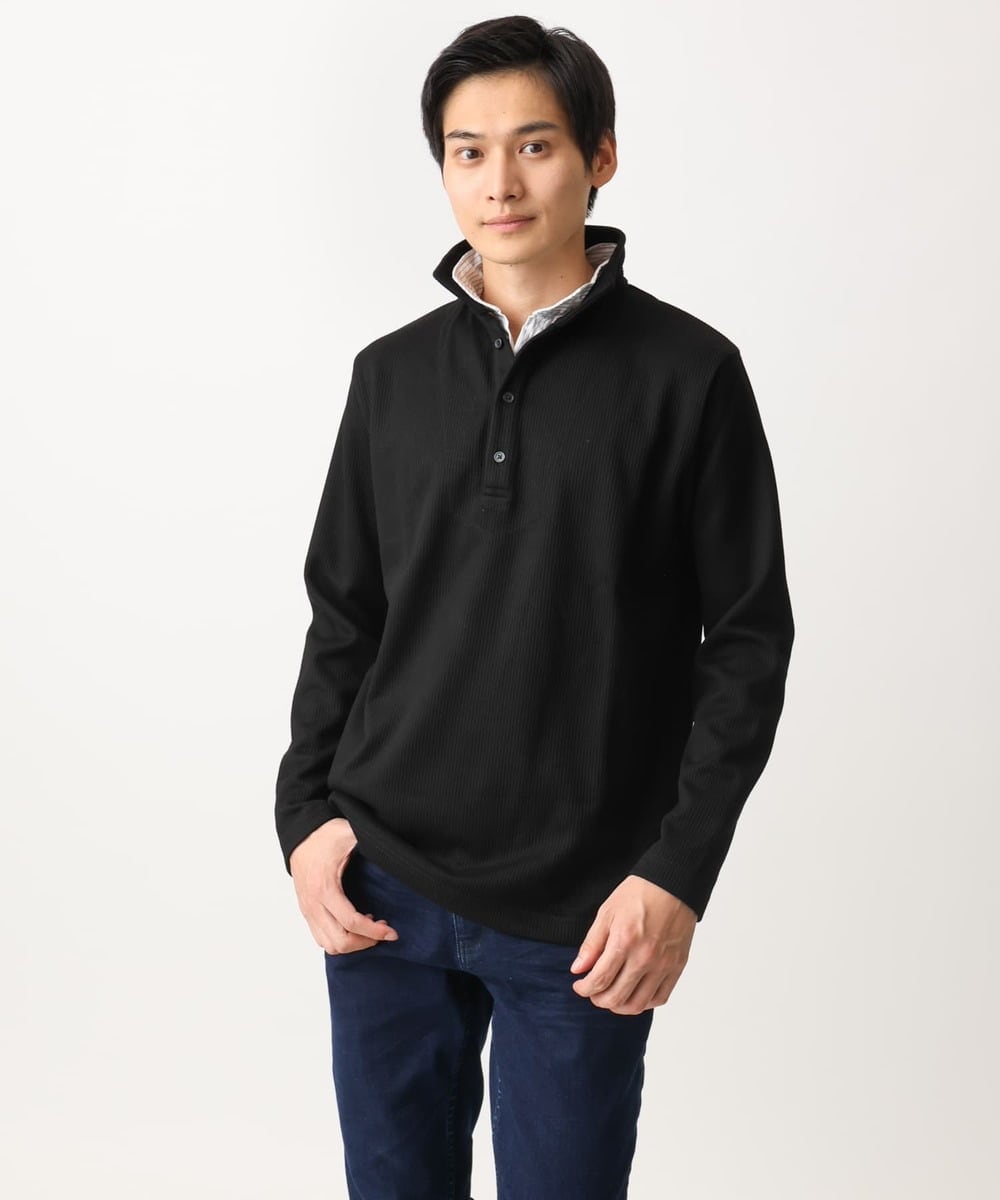 MKKAA69110 MK MICHEL KLEIN HOMME(MKミッシェルクランオム) 【残りわずか！/在庫限り】フェイクレイヤードカットソー/キモウハリヌキ グレー