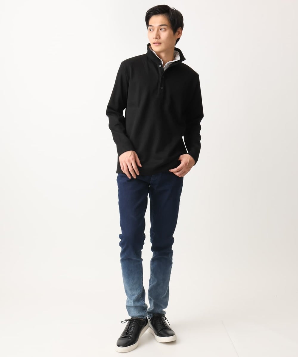 MKKAA69110 MK MICHEL KLEIN HOMME(MKミッシェルクランオム) 【残りわずか！/在庫限り】フェイクレイヤードカットソー/キモウハリヌキ グレー