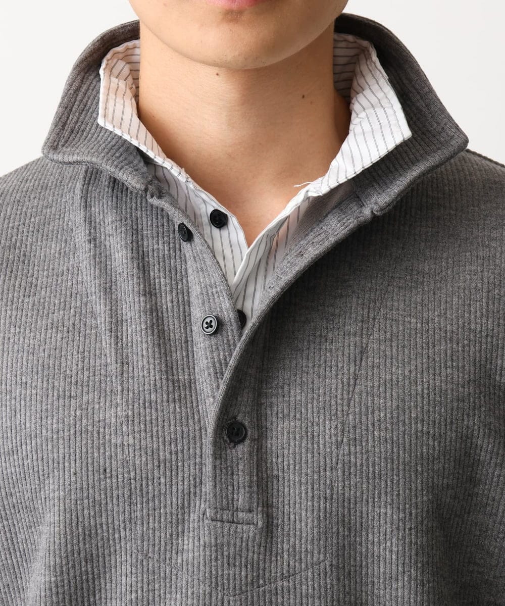 MKKAA69110 MK MICHEL KLEIN HOMME(MKミッシェルクランオム) 【残りわずか！/在庫限り】フェイクレイヤードカットソー/キモウハリヌキ グレー