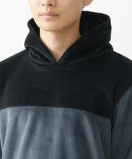 MKKAC29099 MK MICHEL KLEIN HOMME(MKミッシェルクランオム) プルオーバーパーカー/マイクロベロア  ダークグレー