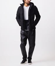 MKKAC84059 MK MICHEL KLEIN HOMME(MKミッシェルクランオム) 【残りわずか！】カットソー/リサイクルポンチ斜め切り替え ブラック