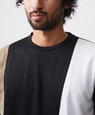 MKKAC84059 MK MICHEL KLEIN HOMME(MKミッシェルクランオム) 【残りわずか！】カットソー/リサイクルポンチ斜め切り替え ブラック