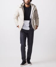 MKKAC84059 MK MICHEL KLEIN HOMME(MKミッシェルクランオム) 【残りわずか！】カットソー/リサイクルポンチ斜め切り替え ブラック