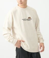 MKKAC87069 MK MICHEL KLEIN HOMME(MKミッシェルクランオム) 【残りわずか/ワンコ刺繍/男女兼用】ポンチスエード / ワンコ刺繍トレーナー アイボリー