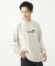 MKKAC87069 MK MICHEL KLEIN HOMME(MKミッシェルクランオム) 【残りわずか/ワンコ刺繍/男女兼用】ポンチスエード / ワンコ刺繍トレーナー アイボリー