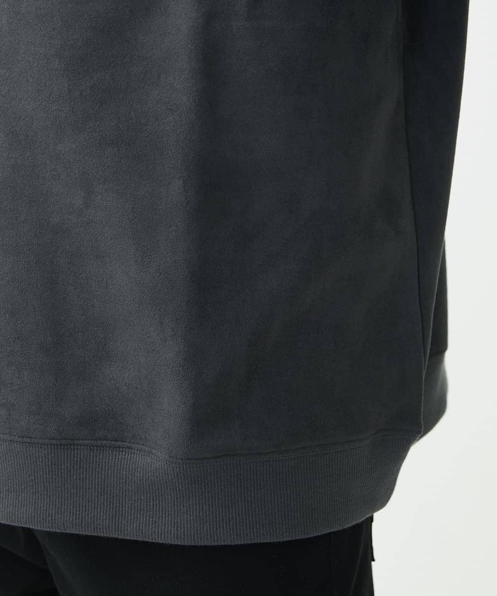 MKKAC87069 MK MICHEL KLEIN HOMME(MKミッシェルクランオム) 【残りわずか/ワンコ刺繍/男女兼用】ポンチスエード / ワンコ刺繍トレーナー ダークグレー