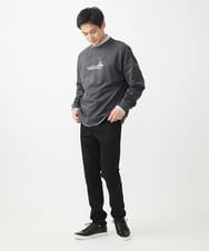 MKKAC87069 MK MICHEL KLEIN HOMME(MKミッシェルクランオム) 【残りわずか/ワンコ刺繍/男女兼用】ポンチスエード / ワンコ刺繍トレーナー ダークグレー