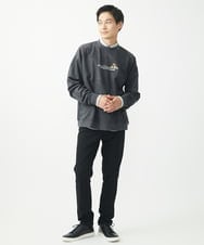 MKKAC87069 MK MICHEL KLEIN HOMME(MKミッシェルクランオム) 【残りわずか/ワンコ刺繍/男女兼用】ポンチスエード / ワンコ刺繍トレーナー ダークグレー