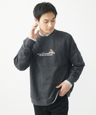 MKKAC87069 MK MICHEL KLEIN HOMME(MKミッシェルクランオム) 【残りわずか/ワンコ刺繍/男女兼用】ポンチスエード / ワンコ刺繍トレーナー ダークグレー