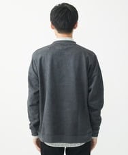 MKKAC87069 MK MICHEL KLEIN HOMME(MKミッシェルクランオム) 【残りわずか/ワンコ刺繍/男女兼用】ポンチスエード / ワンコ刺繍トレーナー ダークグレー